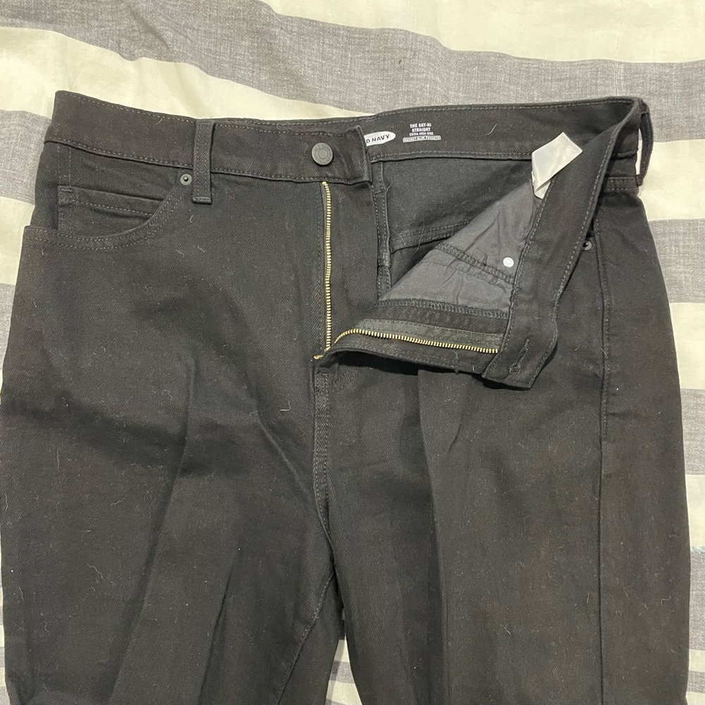 Old Navy black denim straight leg jeans